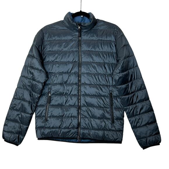 Everlane Reversable Packable Puffer Blue 5 Zipper Pockets Men XS Primeloft - Picture 2 of 14